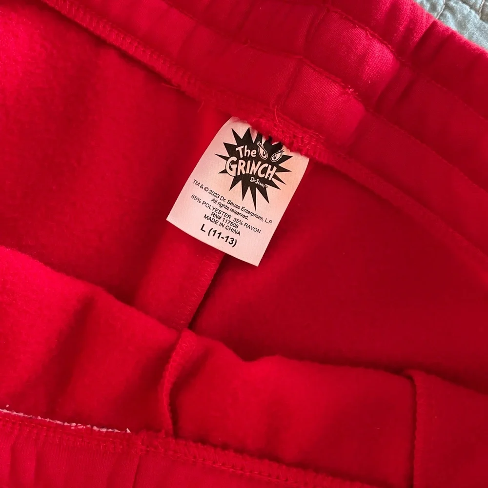 Grinch:  junior Red Jogger Pants - Picture 2 of 3